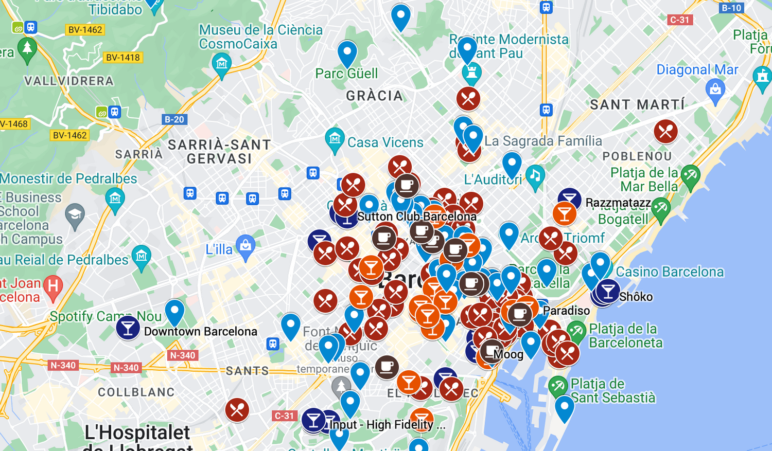 Barcelona Erasmus map overview